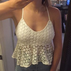 Forever 21 Crochet Cropped Pemplum